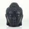 Mayco Bell Keramik Aromatherapie Ölbrenner Buddha Kopf Aroma Ätherisches Öl Diffusor Indischer Weihrauch Buddha Tibetisches Räuchergefäß S (Schwarz)