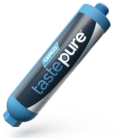 Camco 40041 TastePURE Inline Wohnmobil-Wasserfilter – reduziert schlechten Geschmack, Gerüche, Chlor und Sedimente im Trinkwasser