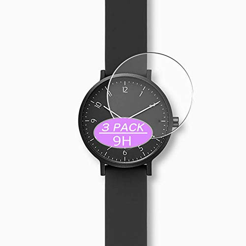 Vaxson Lot de 3 films protecteurs d'écran en verre trempé pour boîtier de montre Skagen Aaren Kulor - Taille 36 mm - Film de protection 9H