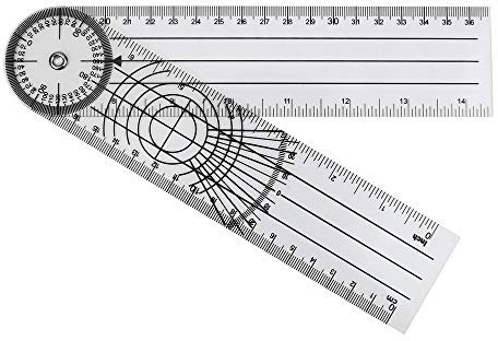 NOPNOG 360-Grad-Drehung Winkelmesser, Multifunktions-Goniometer, Kunststoff