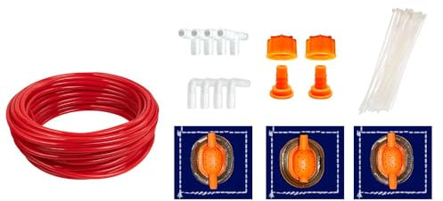 DIY Sprinkler Hose Kit | Customize to Fit Your Needs | For Inflatable Waterslides | Includes: 50 Feet PVC Tubing, (3) Sprayer Heads, Elbow and 3-Way Fittings, Hose Connection Fittings, and Zip Ties