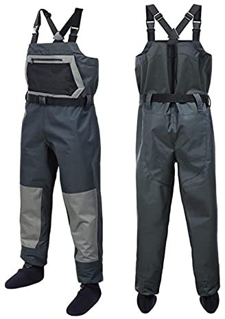 WHYUNM26 Trampolieri da Pesca Pantaloni Abbigliamento Tuta da Petto Portatile Stivali da Calza Traspiranti Impermeabili per la Caccia Alle Anatre e la Pesca a Mosca,S(EU40 US8)