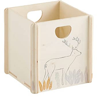 Pack and Move Aufbewahrungsbox ohne Schrauben und Nägel – Holz, Sperrholz, Motiv Sweet Bear, integrierte Griffe, 31 x 31 x 31 cm
