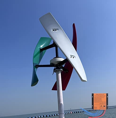 Genway 800W Vertikale Windkraftanlage Kits Darrieus Savonius 12V 24V 48V Windgenerator Heimgebrauch Magnetschweben Windräder 3 Klinge mit MPPT Laderegler