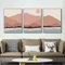 Affiches scandinaves rose colline soleil montagnes paysage Murale Art Toile tableau peinture moderne abstrait Murale Tableaux Decoration 50x70cmx3 sans cadre