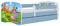 Babybett 70 x 140 cm, Blau, ohne Schublade, ohne Matratze, Motiv Safari