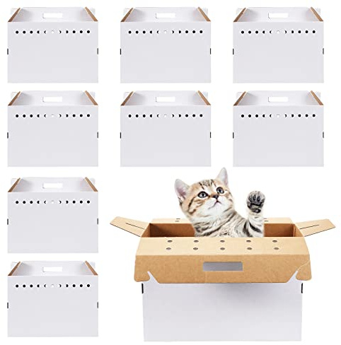 Kisston 12 Stück Transportbox für Haustiere, Katzen, Hamster, Meerschweinchen, Kaninchen, Vogel, 17,5 x 8,5 x 15 Zoll