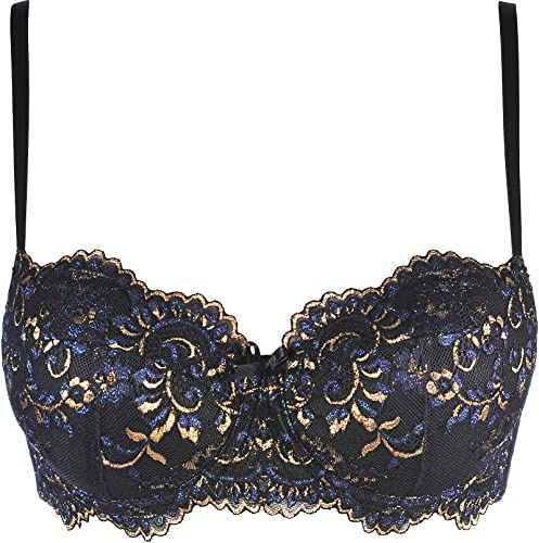 Axami Raffinierter Push-up-BH mit orientalischem Muster, schimmernder Spitze, goldenen Details und herausnehmbaren Polstern 70A