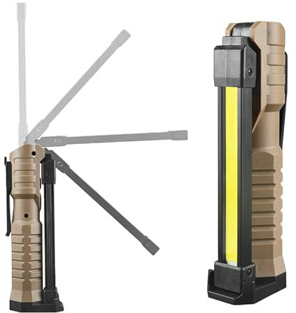 YZYOE Rechargeable LED Magnetic Work Light,Work Lights for Mechanics with Stand, Foldable Magnetic Flashlight Automotive Work Lamp, Hook, 180° Rotate,Camping, Emergency.
