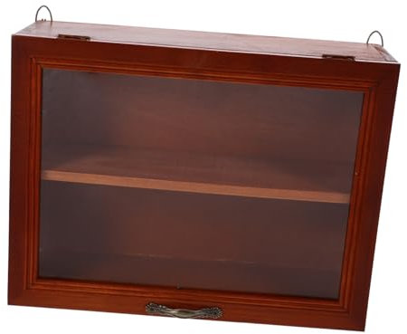 Operitacx Schreibtisch Schattenboxen Holzvitrine Sammlerstück Freistehende Box Tassendisplay Heimdekor Klein Geschirr
