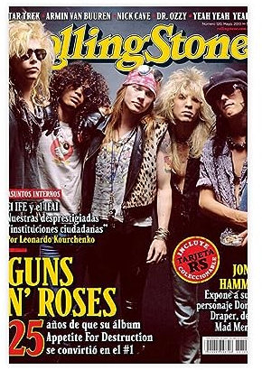 VOLBOZ Guns N' Roses Rolling Stone American Music Magazine Cover Wandkunst Poster Leinwand Wandkunst Dekor Druck Bild Gemälde für Wohnzimmer Schlafzimmer Heimbüro ungerahmt 30,5 x 45,7 cm