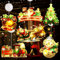 Vegena Fenster Weihnachtsbeleuchtung 6 Stück - Fensterbeleuchtung Weihnachtsdeko Fenster Leuchte mit Saugnapf für Weihnachten Party Baum Kinderzimmer Innen, Batteriebetrieben (ohne Batterie)