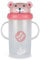 TUM TUM Tasse avec paille lestée, Tasse anti-fuite, Tasse d’Apprentissage pour Bébé, Couvercle Rabattable, Paille en Silicone (Besty l’Ours 300ml)