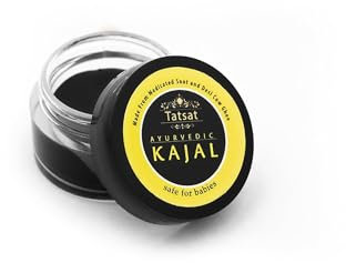 TATSAT - WELLNESS THROUGH AYURVEDA Kajal pour bébé aux herbes pures, suie médicamenteuse et ghee de vache Desi | Sans danger pour les bébés | Testé en laboratoire | Sans conservateurs