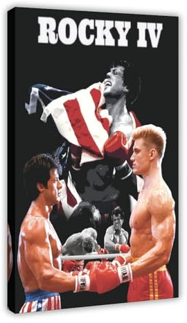 THEGIS Rocky IV Filmeinband, Leinwand, Poster, Wandkunst, Dekordruck, Bild, Gemälde für Wohnzimmer, Schlafzimmer, Dekoration, Rahmenstil, 40 x 60 cm