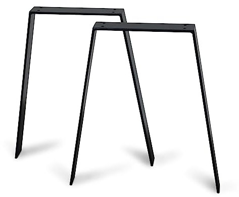 ModernLOFTart Tischbeine Metall Tischkufen 2 Stück in V Form - Tischgestell Metall aus 1cm Dickem Flachstahl Gefertigt - Tischfüße für Esstisch, Schreibtischbeine, Konferenztisch Füße