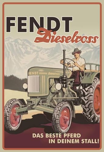 Blechschild 30x40 cm Kult Traktor Dieselross Schlepper Bulldog Trecker Landwirtschaft Oldtimer Sammler Geschenk