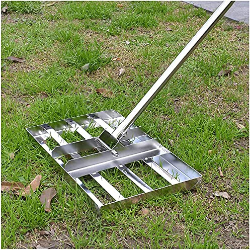 Rasenrechen, Gartenlaub, Rasennivellierwerkzeug, Bodennivellierwerkzeug mit 4 Fuß langem Griff, Robustes Bodennivellierwerkzeug für Rasen für Yard Golf
