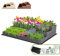 MODO24 Hochbeet Holz, 3-stufiger Pflanzkasten, Blumenkasten, Gemüsebeet, Kräuterbeet, Anzuchtset, Anzuchtkasten, mit Gartenvlies als Unterlage und Schrauben, Abmessungen 27x117x93 cm, Farbe: Grau