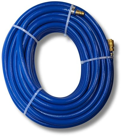 Lumonic 20m Druckluftschlauch mit Schnellkupplung I 9mm I fertig konfektioniert I flexibel, abriebfest und gewebeverstärkt I PVC Druckluftverlängerung I Dose & Stecker