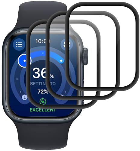 Beukei Pellicola Protettiva per Apple Watch Series 1/2/3 38mm, 3 pezzi Vetr [copertura totale curva 3D] [Anti-Graffio] [Senza Bolle][Durezza 9H ] Vetro Temperato