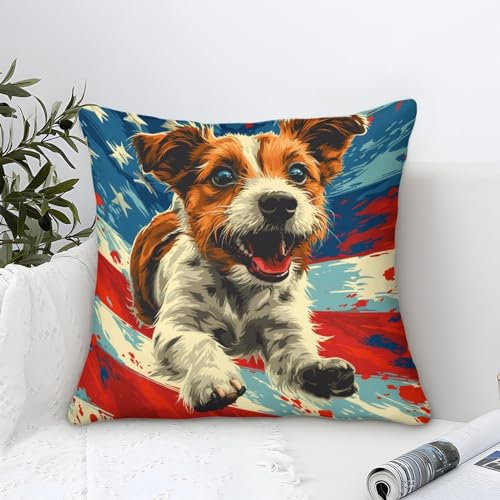 UNRXJZLVM Westie Kissen Bezug 1er Set Kissenbezüge Wohnzimmer Kissenhülle Sofakissen Polyester Polster Textil Für Sofa Bett Garten Balkon Kinderzimmer Dekokissen 45x45cm