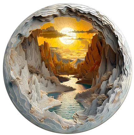 Blumuze Wooden Jigsaw Puzzles, 3D Vision Inside the Cave 1 Wooden Puzzles for Adults, Unique Shaped Animal Wood Puzzles, Wooden Animal Puzzles for Adults Kids with Wood Gift Box 100pcs-S-21.5*21.5cm