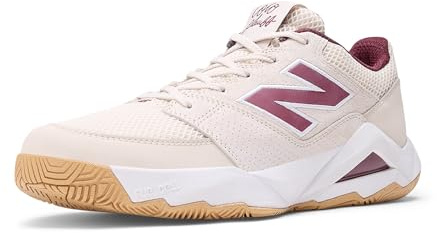 New Balance Men's Coco Delray V2 Hard Court Tennis Shoe, Bisque/Monarch Burgundy/Gum, 8 M