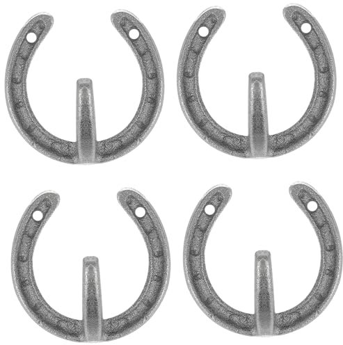 FONDOTIN 4 Piezas Gancho De Hierro Fundido Gancho De Pared Resistente Ganchos De Brida Ganchos Para Ropa De Trabajo Pesado Suspensión De La Pared Ganchos Vintage Percheros Antiguos Planchar
