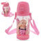 PLNVNVP Gourdes Barbi Fille Rose Gourdes d'eau Enfant 450 ML Barbi Princesse Gourde Enfant avec Paille Anti-Fuite Gourdes sans BPA pour l'école, Les Sports et la Maternelle