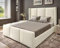MOORCROFT BEDS Ottoman Bed Wing Panel Plush Velvet Bed Frame (Cream, 6FT Super King Frame With Storage)