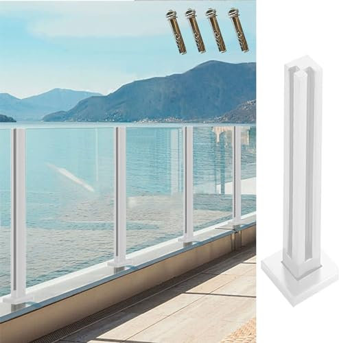 Exterieur Deck Glas Geländer Pfosten Kit mit Weiß Glas Geländer System für Innen Treppe il Unterstützung