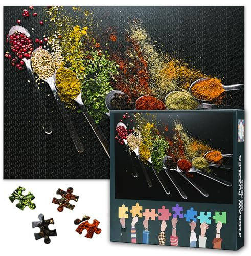 Gewürze Puzzle 1000 Stück für Erwachsene Gewürze Gewürze 1000 Stück Puzzle Lustig Herausfordernd Geeignet für Spielenächte Erwachsene und Jugendliche Familie Spielzeug Größe: 70x50cm