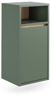 Vicco Mobiletto da bagno Viola, Verde/Artigianale, 38 x 80 cm con cesto portabiancheria