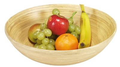 Kesper | Obst- und Gebäckschale, Bambus, Ø 25 x H: 8 cm | 53025 | Dekorative Bambusschale für Obst, Gebäck und Snacks auf dem Tisch