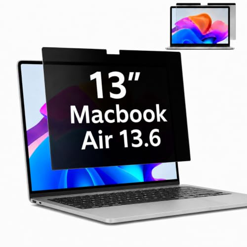 PinnWaa Magnetischer Blickschutzfilter für MacBook Air 13,6/13 Zoll | für MacBook Air 13.6/13 Zoll (2026-2023, M5/M4/M3/M2), Abnehmbar, Blaulichtfilter, Privacy Screen, Anti-Fingerabdruck