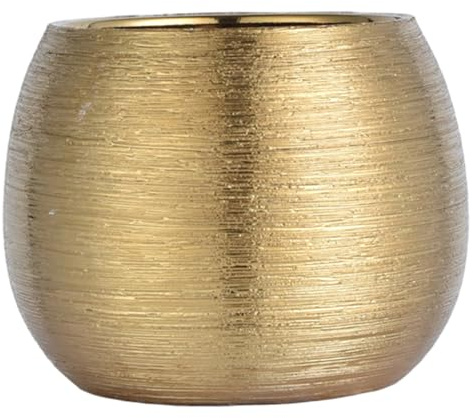 Joygoodta Macetas de cerámica para Plantas, Maceta Dorada con Fondo Antideslizante, Elegante decoración del hogar para Interiores y Exteriores, jarrón Dorado