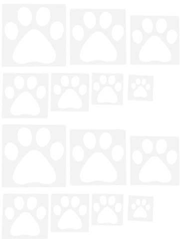 HAMPPLIES Lot de 14 Pochoirs en Plastique Réutilisables pour Peinture Murale Motifs de Pattes D'animaux, Faciles à Ranger pour Projets D'intérieur et Scrapbooking
