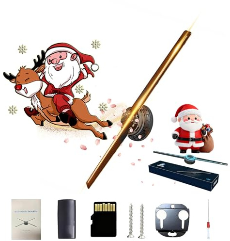 3D Ologramma Fan Proiettore con App, WiFi e Bluetooth, Natale e Halloween Picture Spinner, 1000 Video Library