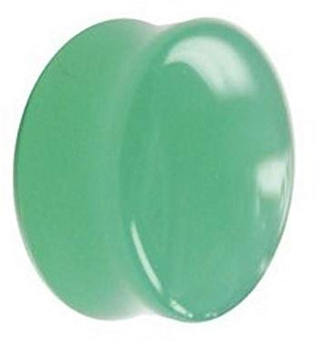 Treuheld® | 10mm Glas Ohr Plug/Flesh Tunnel | Hell-Grün | Double Flared | Ohne Gewinde | Damen und Herren | halb-durchsichtig