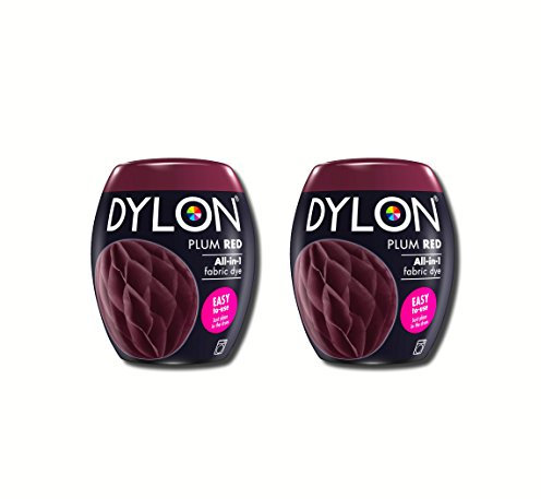 Dylon Neue 350g Pflaumenrot Maschinenfarbstoff Aushülsen 2 Pack