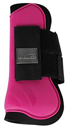 QHP Gamaschen Hartschalengamaschen Pferdeschutz 3 Verschiedene Größen 13 (Full, Fuchsia)