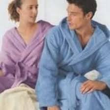 Accappatoio unisex con cappuccio Gabel azzurro (L/XL)