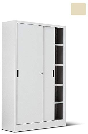 italfrom armario de metal Beige para oficina con puertas correderas Archivo 120 x 45 x 200 [Cod.2460]