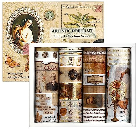 Lychii 20 Rollen Washi Tape Set, Dekoratives Klebeband, Kollektion für Bastler, verschönert Journals, Planer, Karten und Scrapbooking