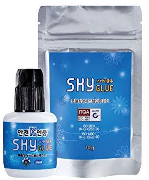 SKY GLUE Original Wimpermkleber für Wimpernverlängerung, RA Extension (5ml, Farbe: SCHWARZ) superschneller Kleber, Trocknungszeit: 0,5 Sekunden, 6-7 Wochen Haftkraft, sehr beständig