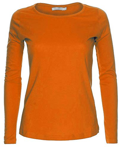 LessThanTenQuid Ladies Womens Plain Stretchy Long Sleeve Round Neck Top