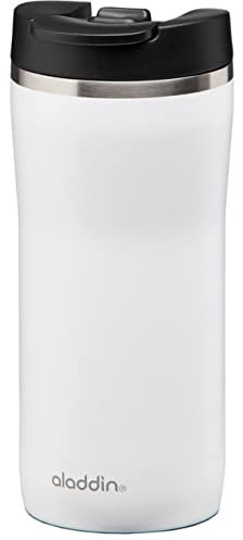 Aladdin Barista Mocca Thermavac Leak-Lock Stainless Steel Travel Mug 0.35L Snowflake White – Étanche - Tasse à double paroi sous vide - Garde Chaud 3 Heures - Sans BPA - Va au Lave-Vaisselle