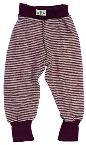 Lilano, Baby Fleece Hose, 100% Wolle (kbT) (74, Beere/Natur)