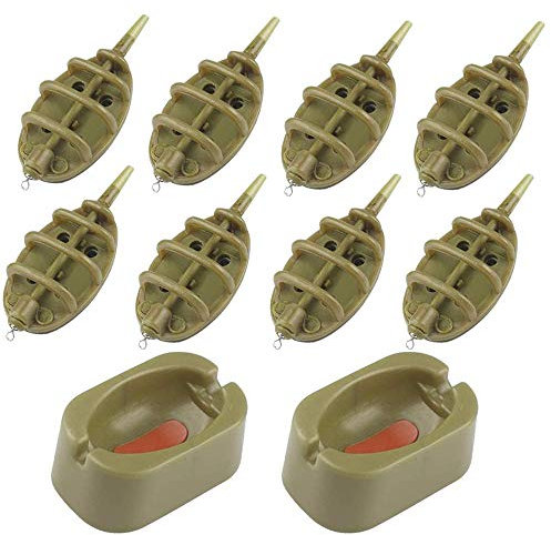 8 Stück Angeln Inline Feeder, Inline Methode Karpfenangeln Feeder Set, 1 Stück Angeln Inline Feeder Set Karpfenangeln Zubehör, Flat Method Feeder 15 g 20 g 25 g 35 g & 30g 40 g 50 g 60 g